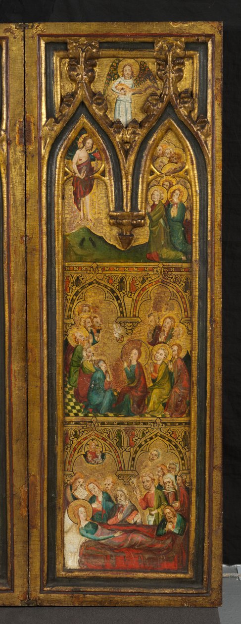 Tryptyk Ukrzyżowania (dawniej znany jako Tryptyk Estouteville) (prawe skrzydło), ok. 1374 (tempera na panelu) autorstwa German School