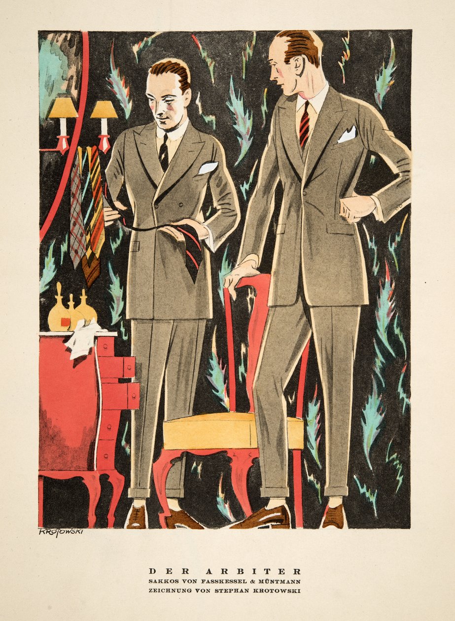 Der Arbiter, stroje Fasskessel & Muntmann, od Styl, wyd. 1922 (odbitka w pochoirze) autorstwa German School