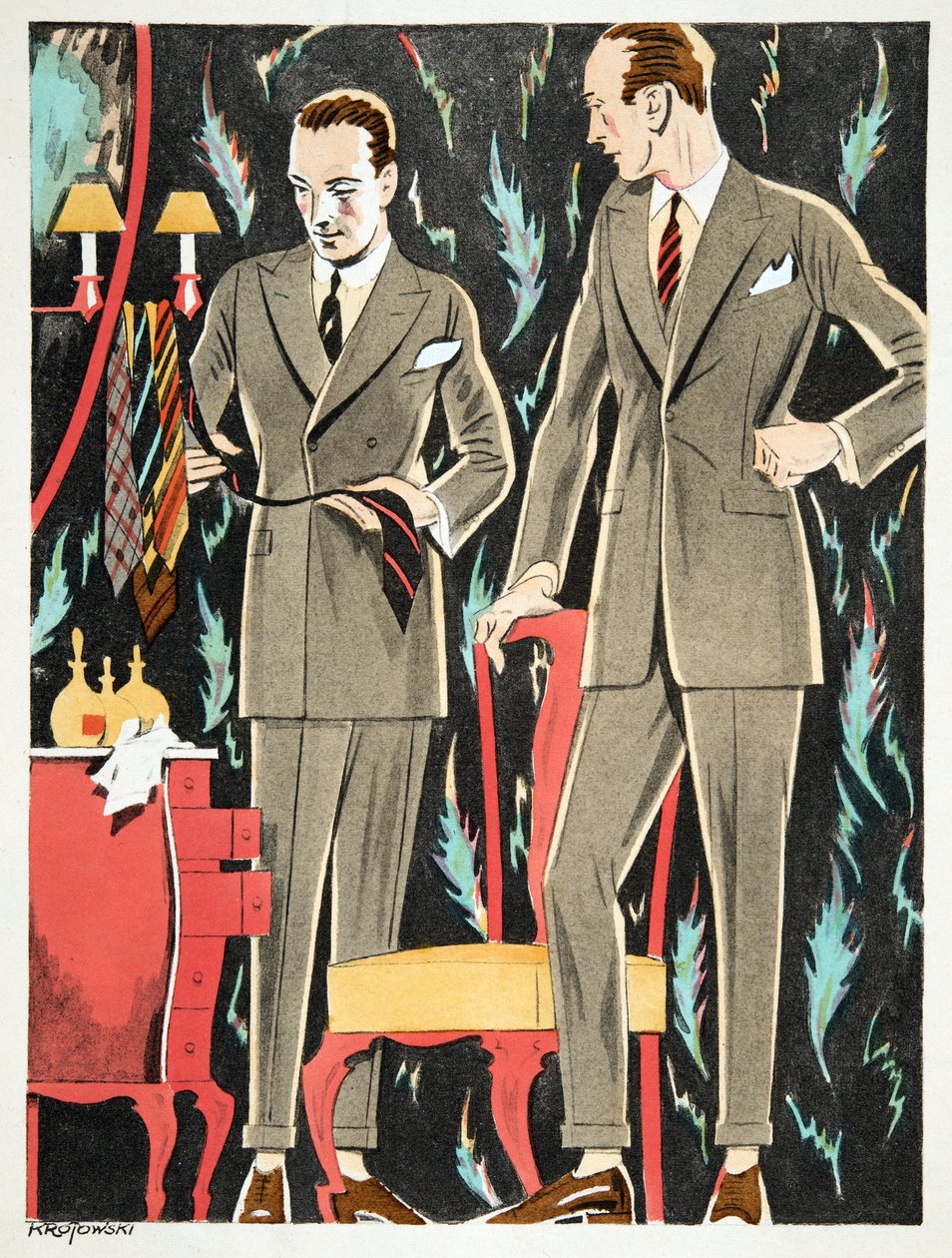 Der Arbiter, stroje Fasskessel & Muntmann, Styl, wyd. 1922 (odbitka w pochoirze) autorstwa German School