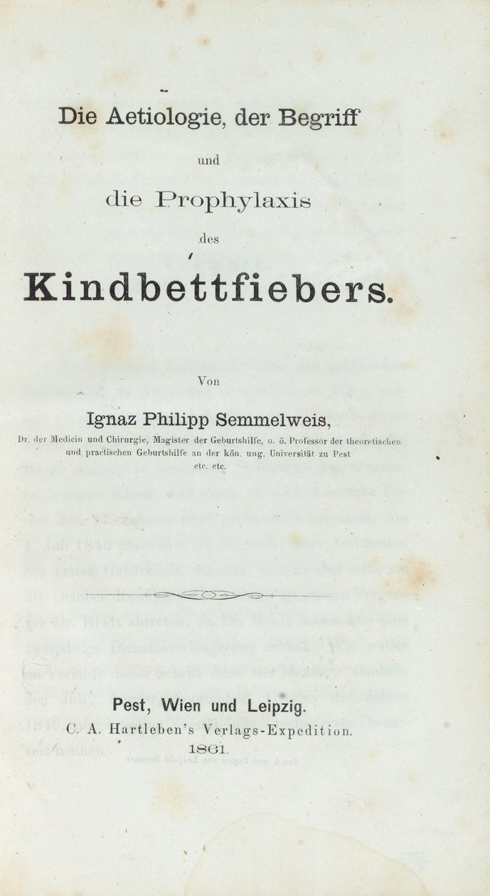 Etiologia, koncepcja i profilaktyka gorączki porodowej Ignaza Philippa Semmelwiesa (1818-65) autorstwa German School
