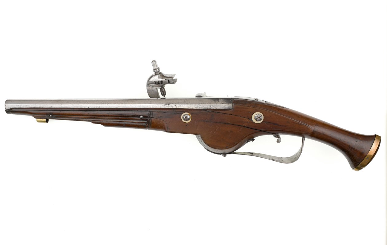 Holenderski lub niemiecki pistolet z zamkiem kołowym, ok. 1630 (pistolet, zamek) autorstwa German School