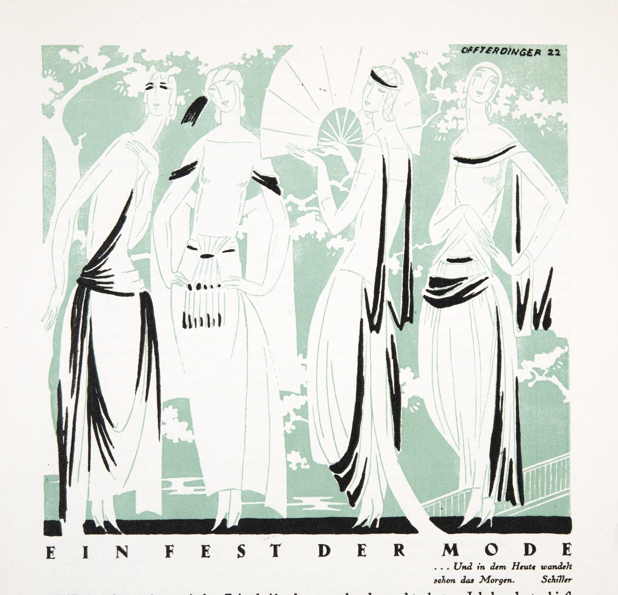 Ein Fest der Mode, ze Stylu, wyd. 1922 (druk pochoir) autorstwa German School