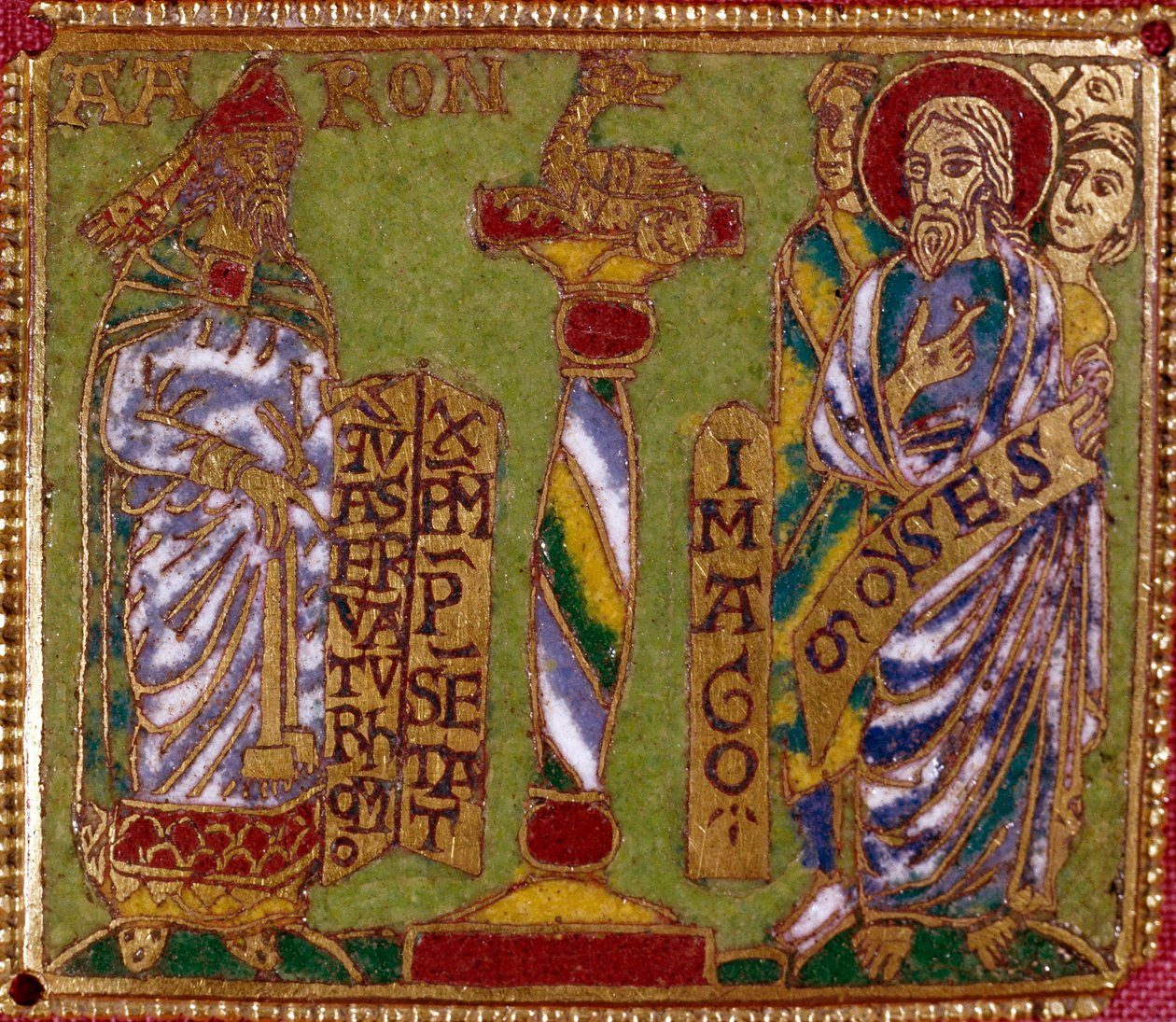 Tabliczka emaliowana przedstawiająca proroków Aarona i Mojżesza. Szkoła Rhenane. XII wiek. Florencja, Nazionale Museo del Bargello autorstwa German School