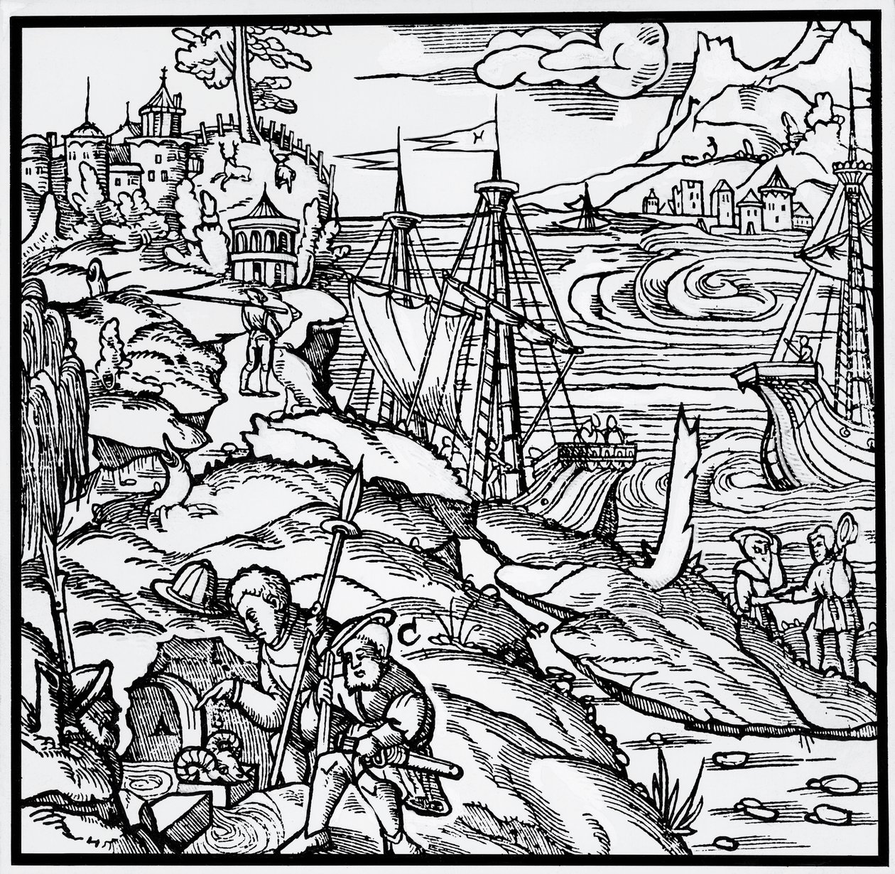 Grawer z De re metallica (O naturze metali), Georg Pawer lub Georgius Agricola (1494-1555) autorstwa German School