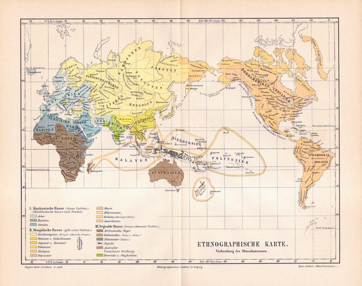 Etnograficzna mapa świata autorstwa German School