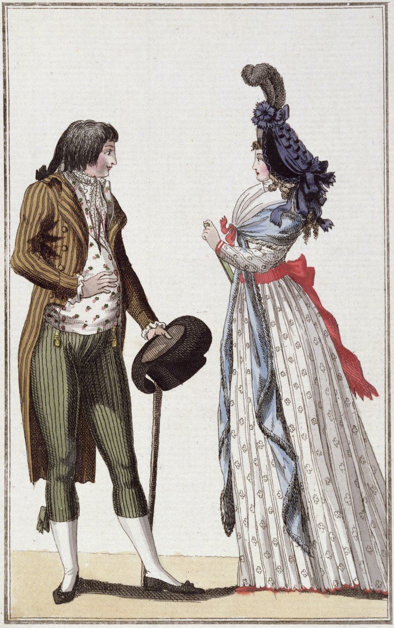 Modna para okresu dyrekcji (1795-99) (kolorowe grawerowanie) autorstwa German School