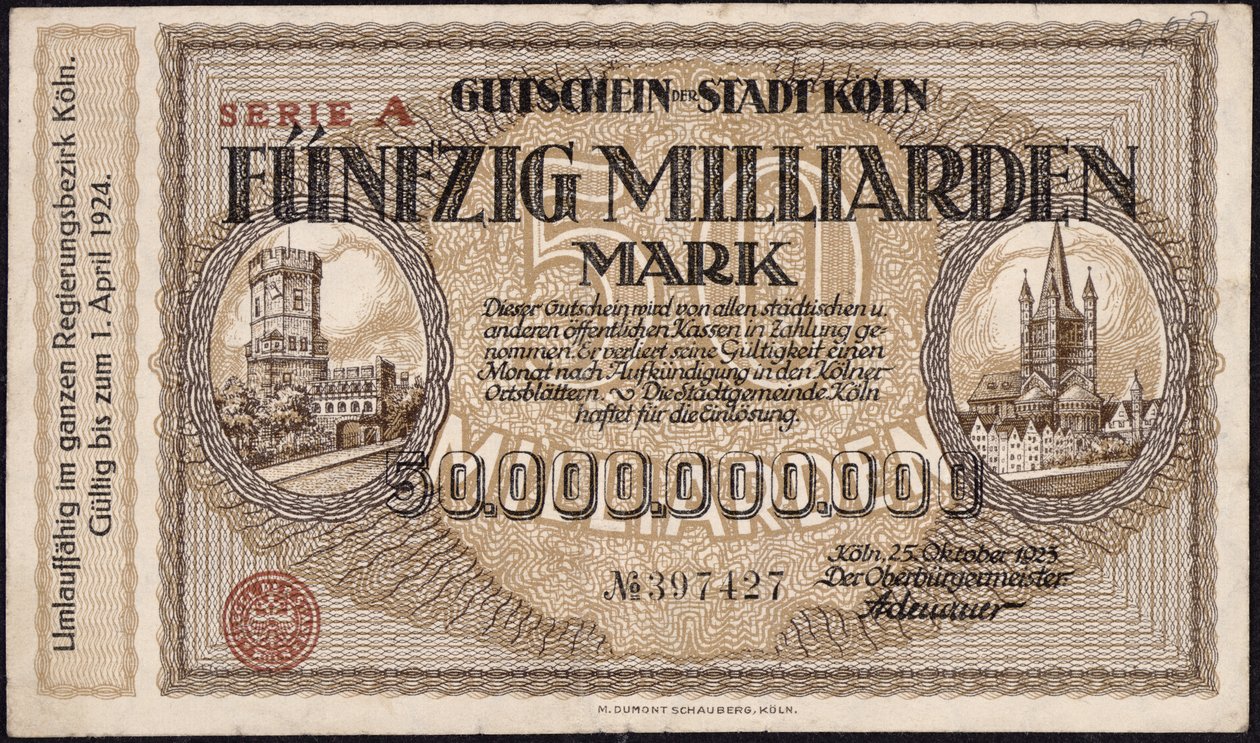 Banknot 50 miliardów marek, 1923 autorstwa German School