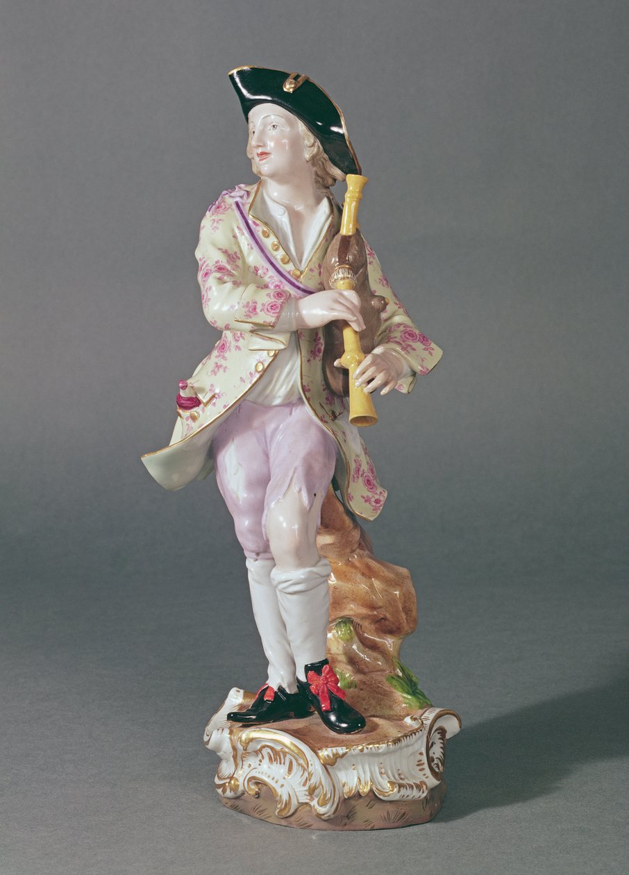 Figura szarmanckiego z fajkami, Miśnia, ok. 1850 (ceramika) autorstwa German School