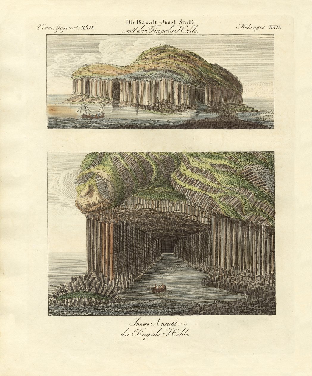 Jaskinia Fingals na wyspie Staffa autorstwa German School