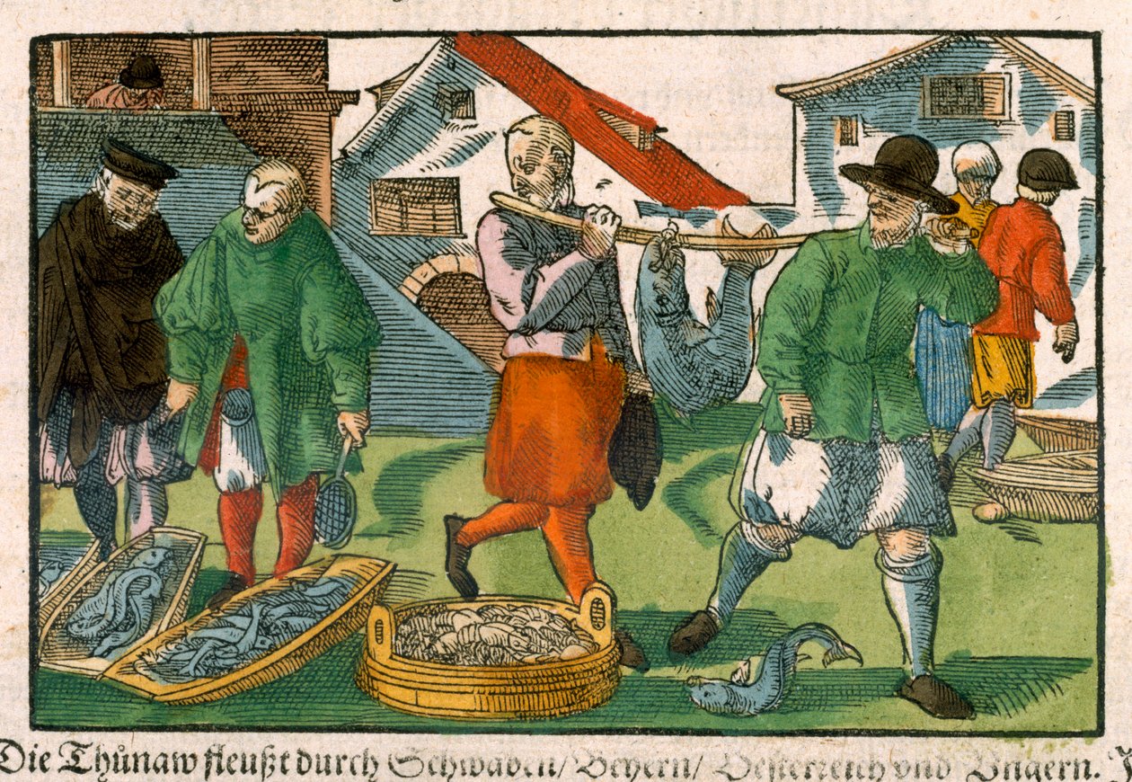 Targ Rybny, z niemieckiego rękopisu, ok. 1650 r. (rękopis drzeworyt) autorstwa German School