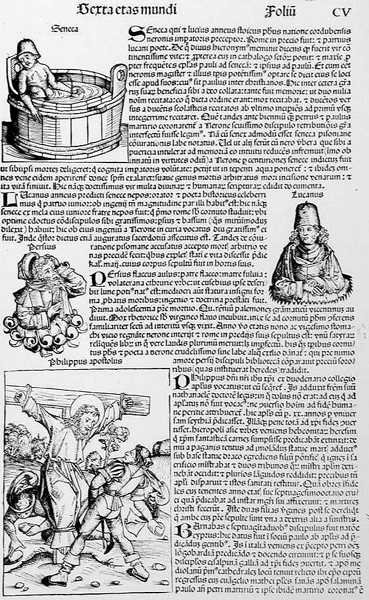 Folio CV, z Liber Chronicarum Hartmanna Schedla (1440-1514) 1493 autorstwa German School