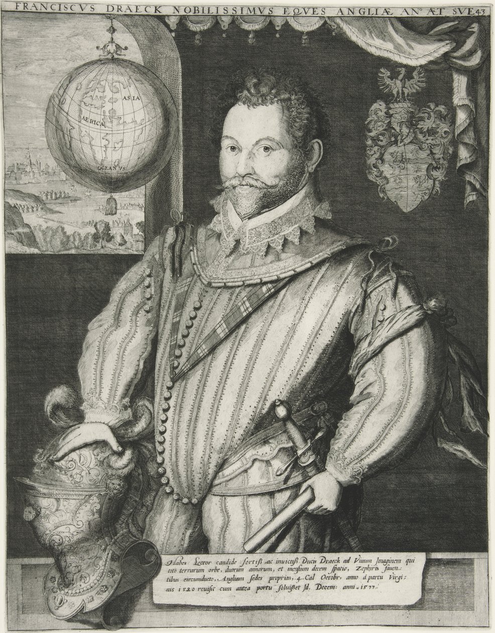Francis Drake, wyd. XIX wiek (grafika) autorstwa German School