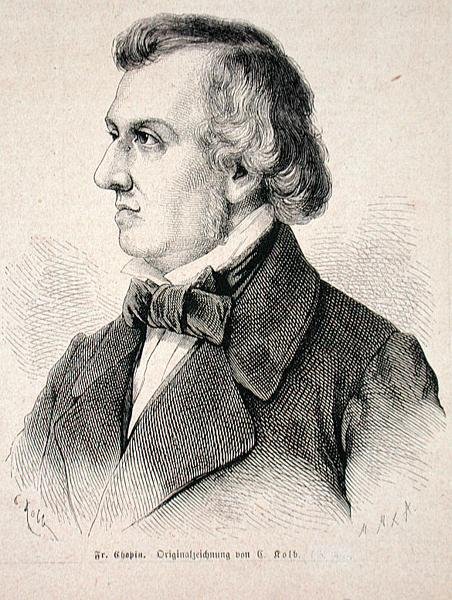 Fryderyk Chopin (1810-49) 1870 (rycina) autorstwa German School