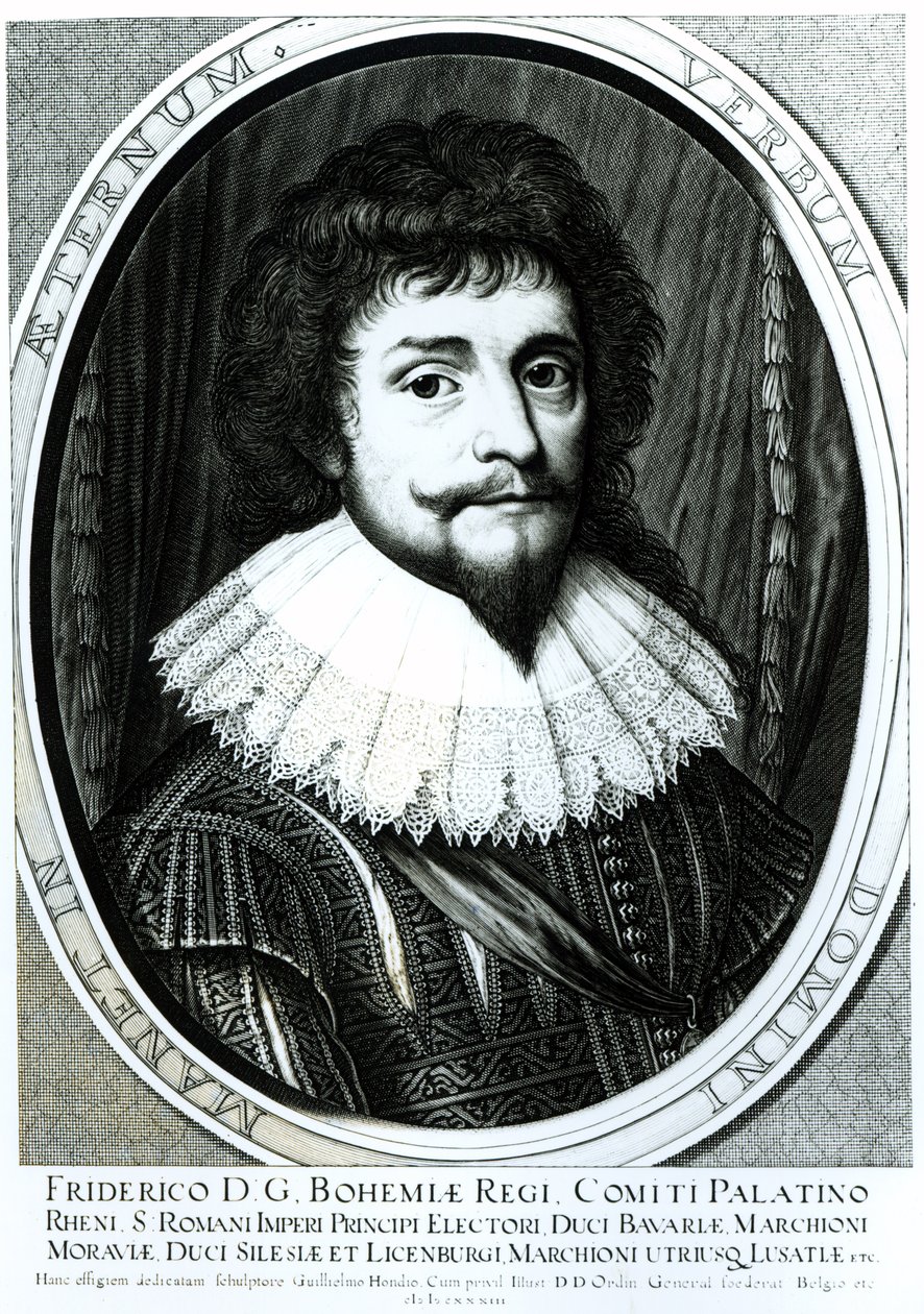 Fryderyk V (1596-1632), król Czech, elektor palatyn Renu, ryty przez Willema Hondiusa (ok. 1597-ok. 1660), 1633 autorstwa German School