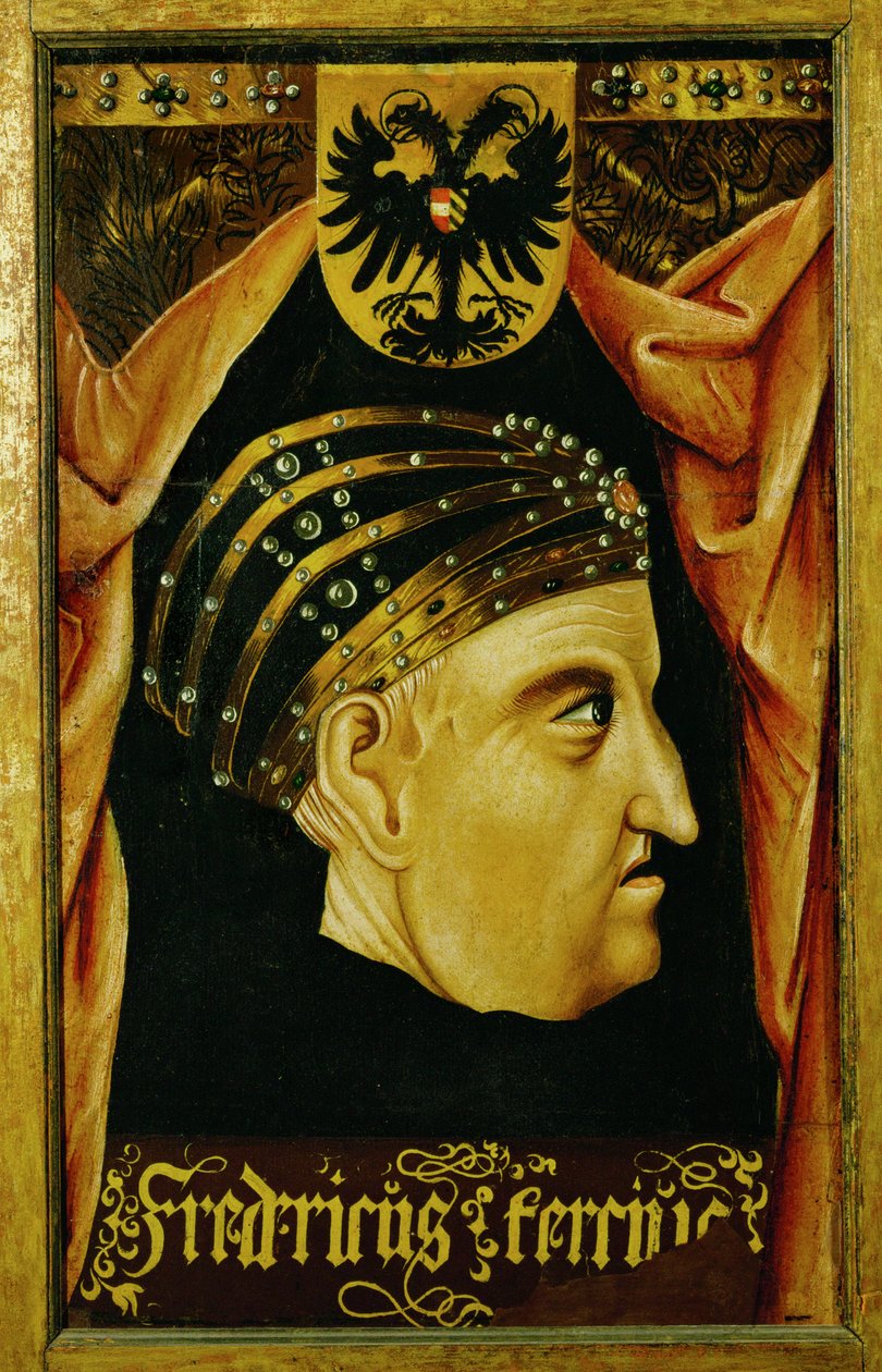 Fryderyk III, cesarz Świętego Cesarstwa Rzymskiego ... (olej na drewnie) autorstwa German School