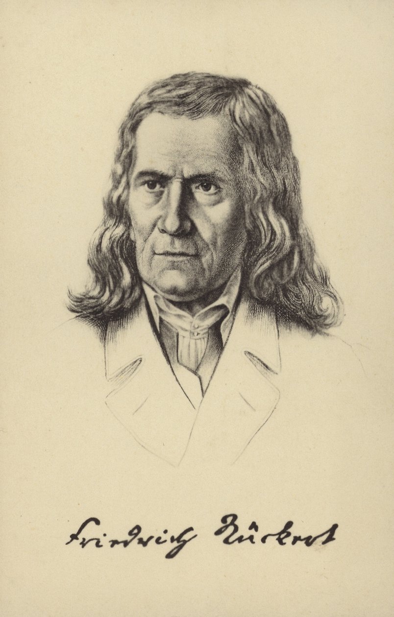 Friedrich Rueckert (1788-1866), niemiecki poeta, tłumacz i profesor języków orientalnych (litografia) autorstwa German School