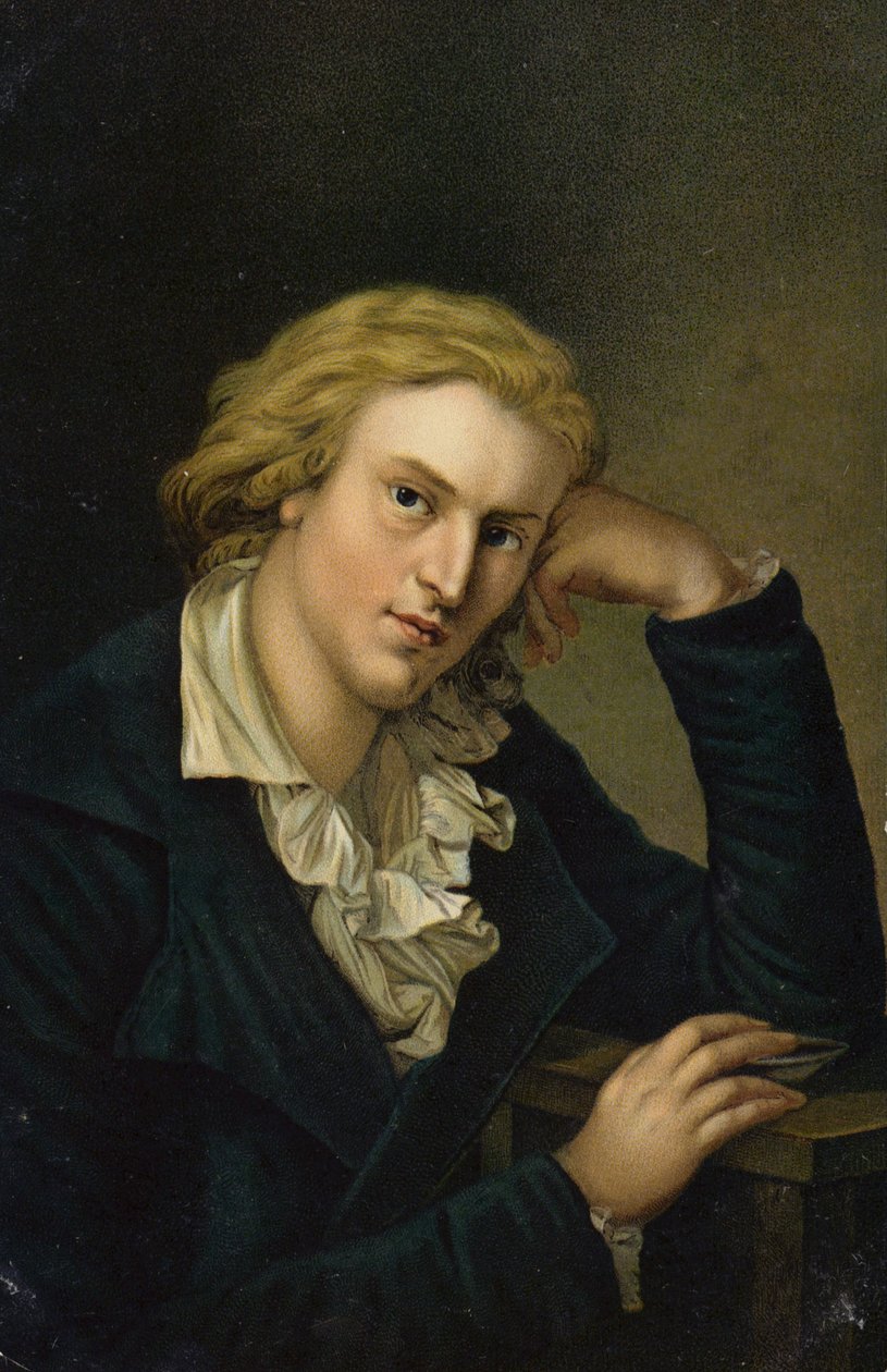 Friedrich von Schiller (1759-1805), niemiecki poeta, filozof, historyk i dramaturg (chromolitografia) autorstwa German School