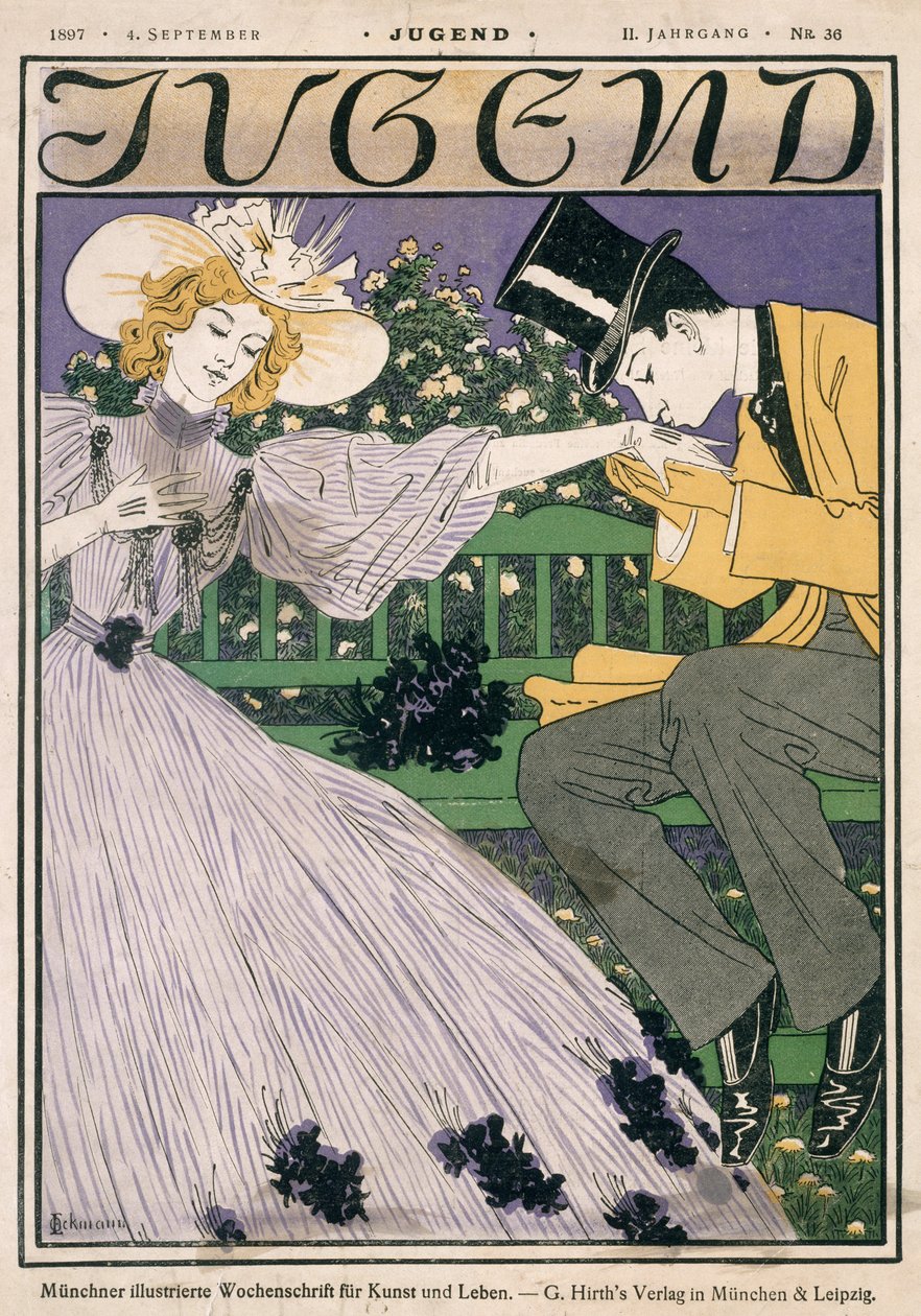Przednia okładka Jugend Magazine, 4 września 1897 r. autorstwa German School