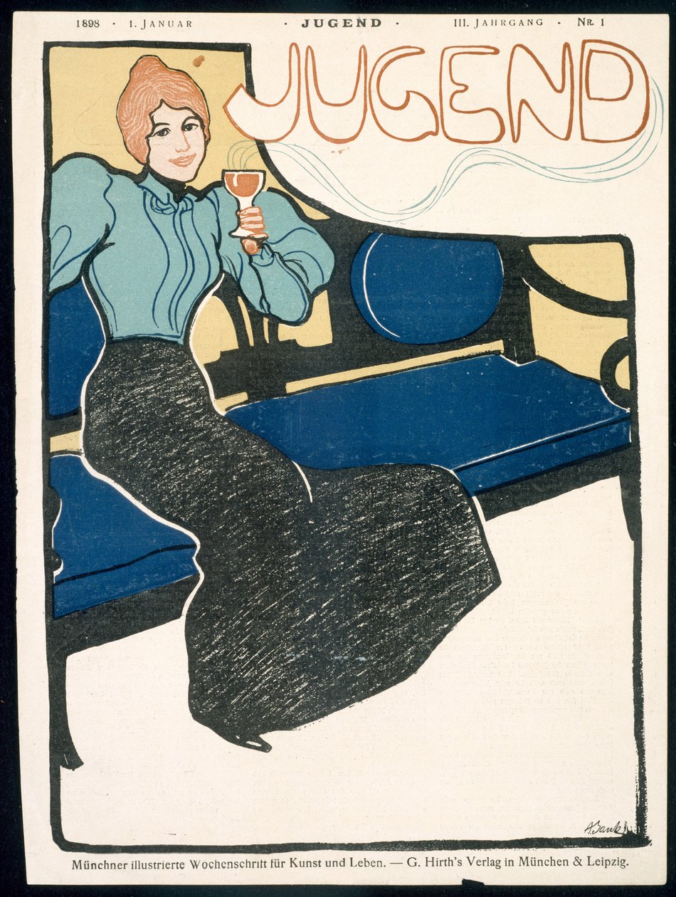 Przednia okładka Jugend Magazine, styczeń 1898 autorstwa German School