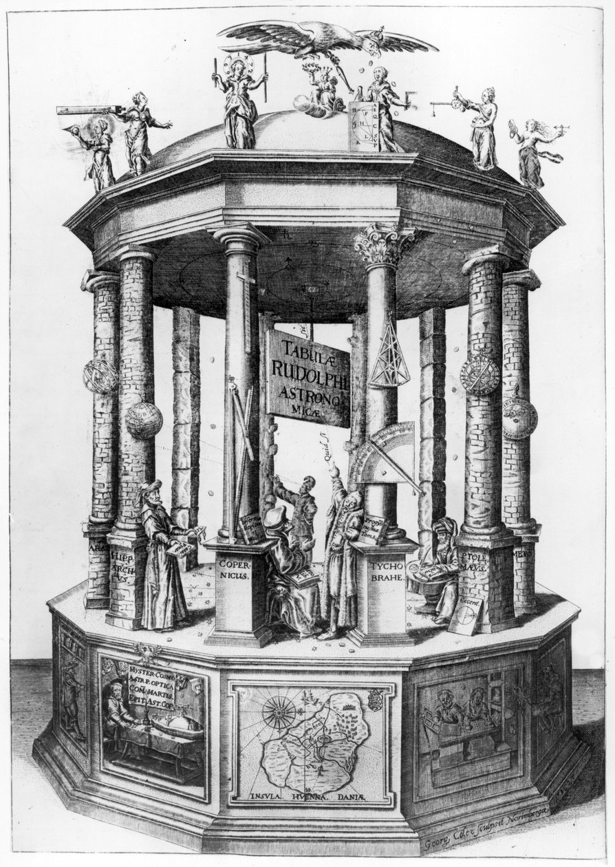 Frontyspis do Tablic Rudolfińskich opracowany przez Johannesa Keplera, opublikowany w 1627 r. autorstwa German School
