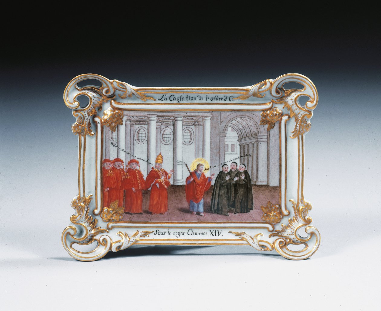 Furstenberg lub Volkstedt dokumentalna tablica rocaille (porcelana) autorstwa German School