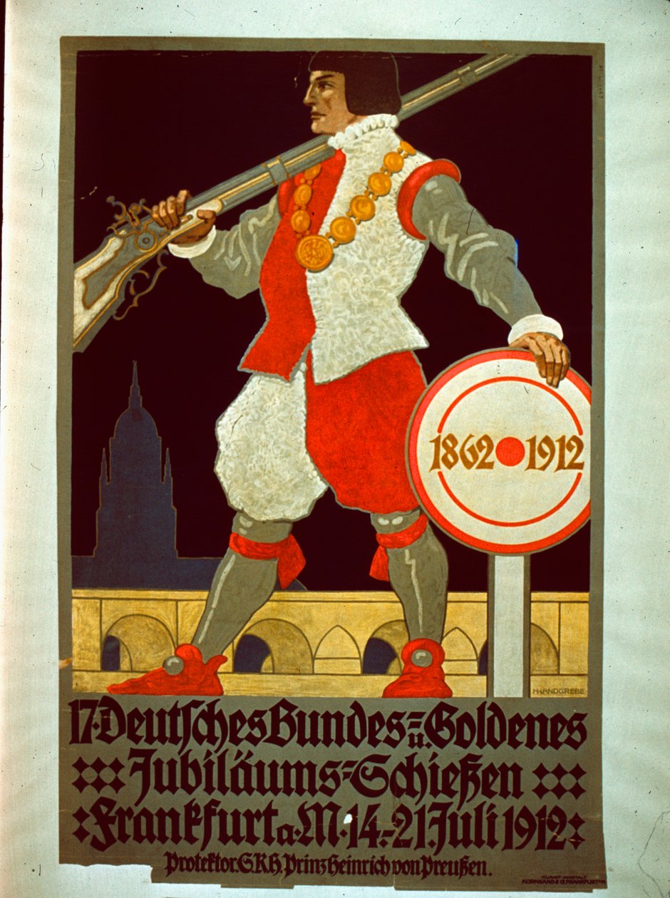 Plakat z okazji Złotego Jubileuszu Konfederacji Niemieckiej, 1912 autorstwa German School