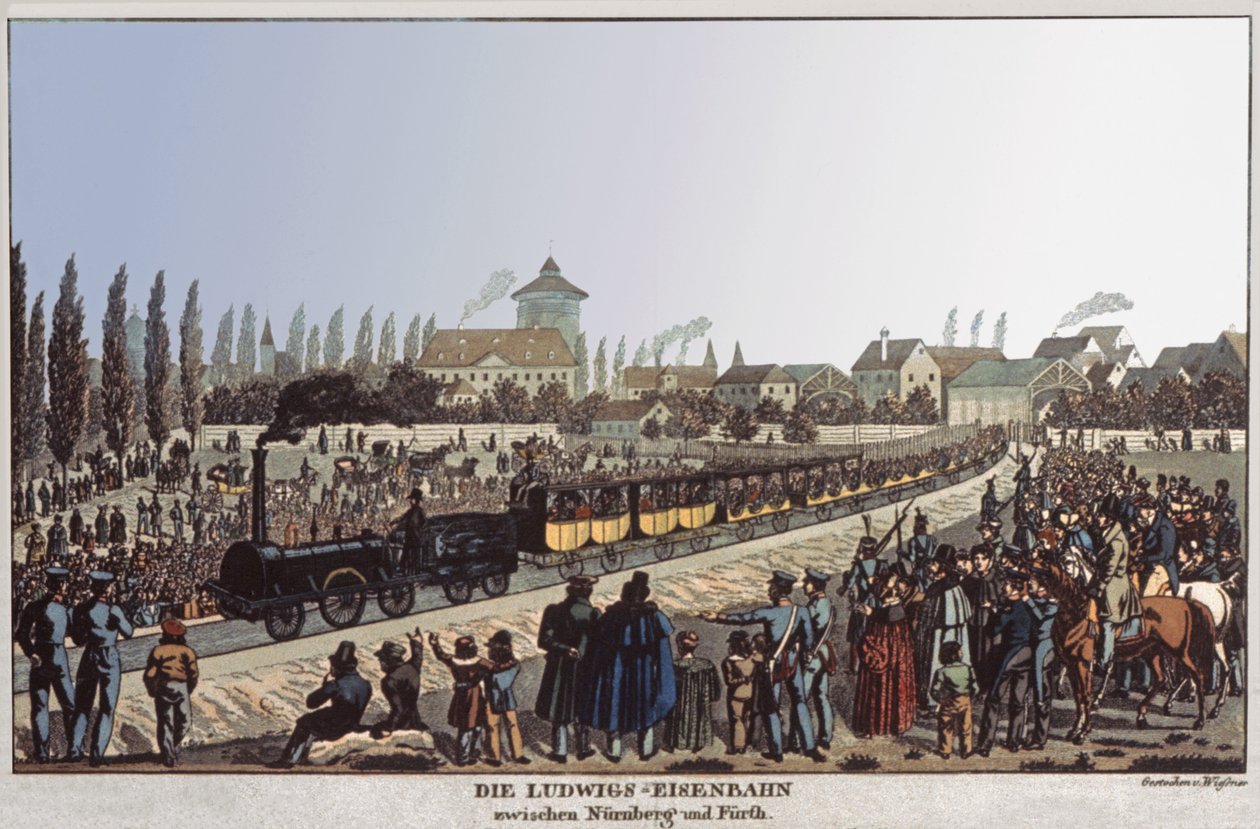Koleje Niemieckie. c.1830-1840 (grawerowanie) autorstwa German School