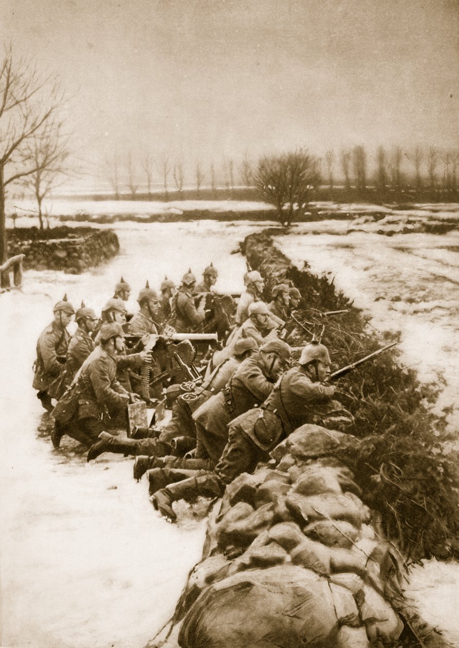 Niemiecka sekcja karabinów maszynowych trzymająca barykadę w Polsce, 1914-19 autorstwa German School