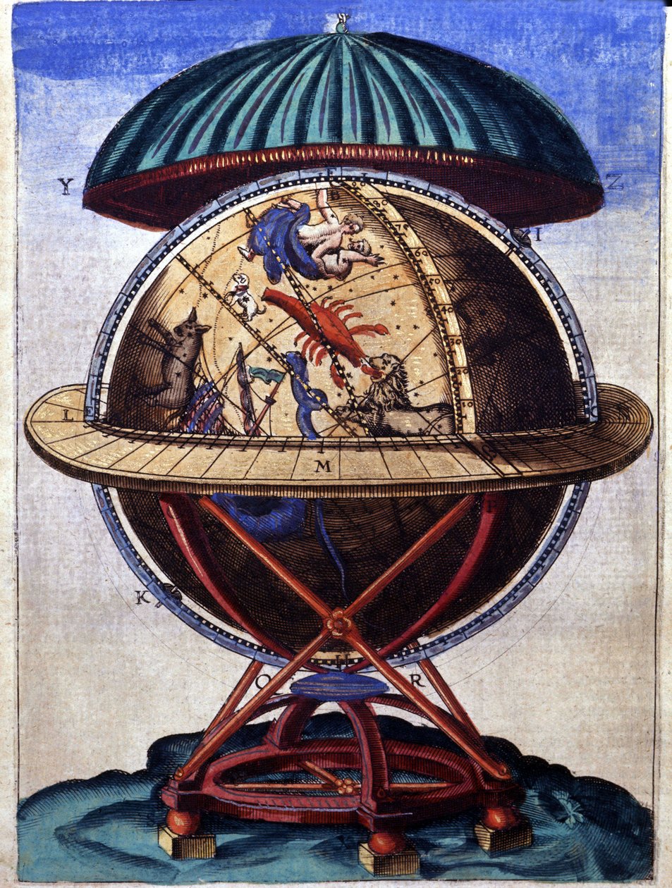 Duża orkiestra dęta w „maszynie uznanej astronomii” Tychona Brahe (1546 - 1601), Wandsbeck autorstwa German School
