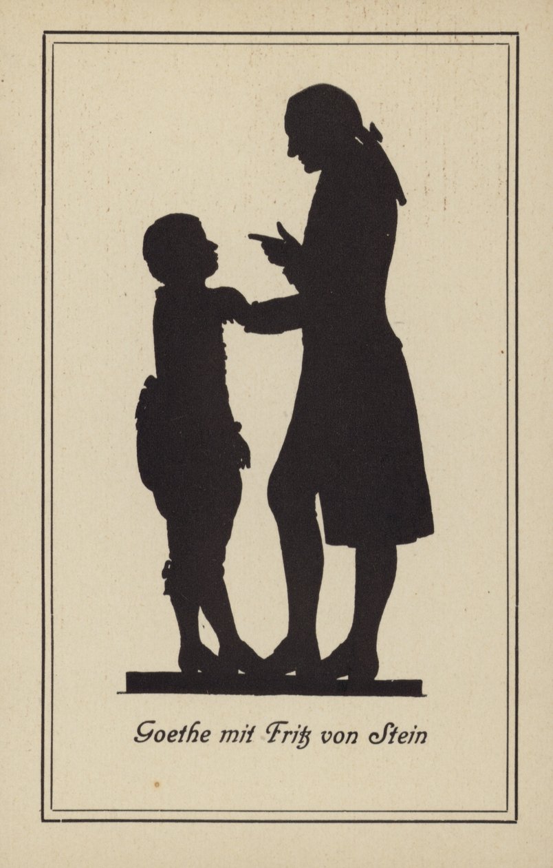 Goethe z Fritzem von Steinem (litografia) autorstwa German School