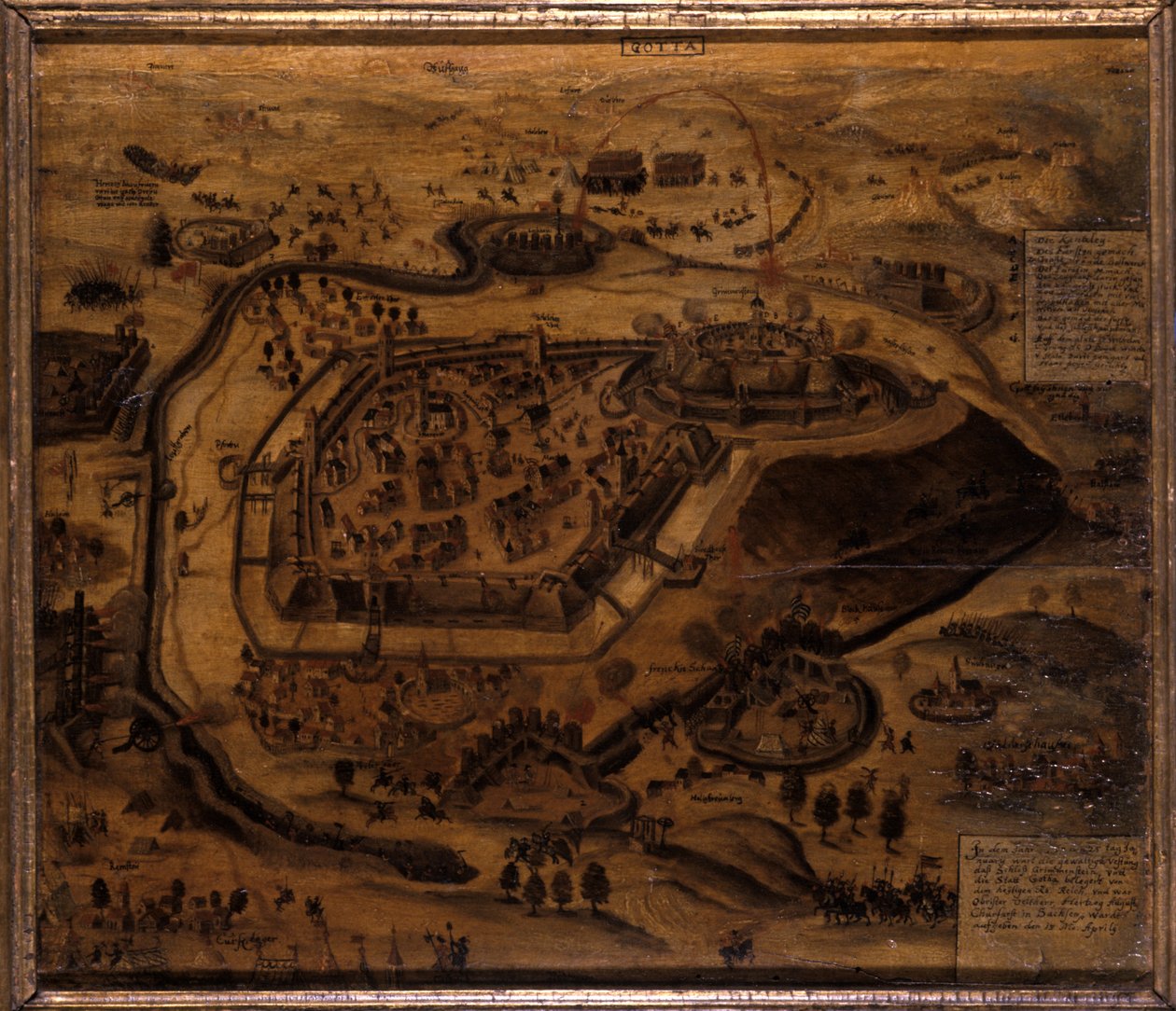 Gotha podczas oblężenia Grimmenstein, 1567 autorstwa German School