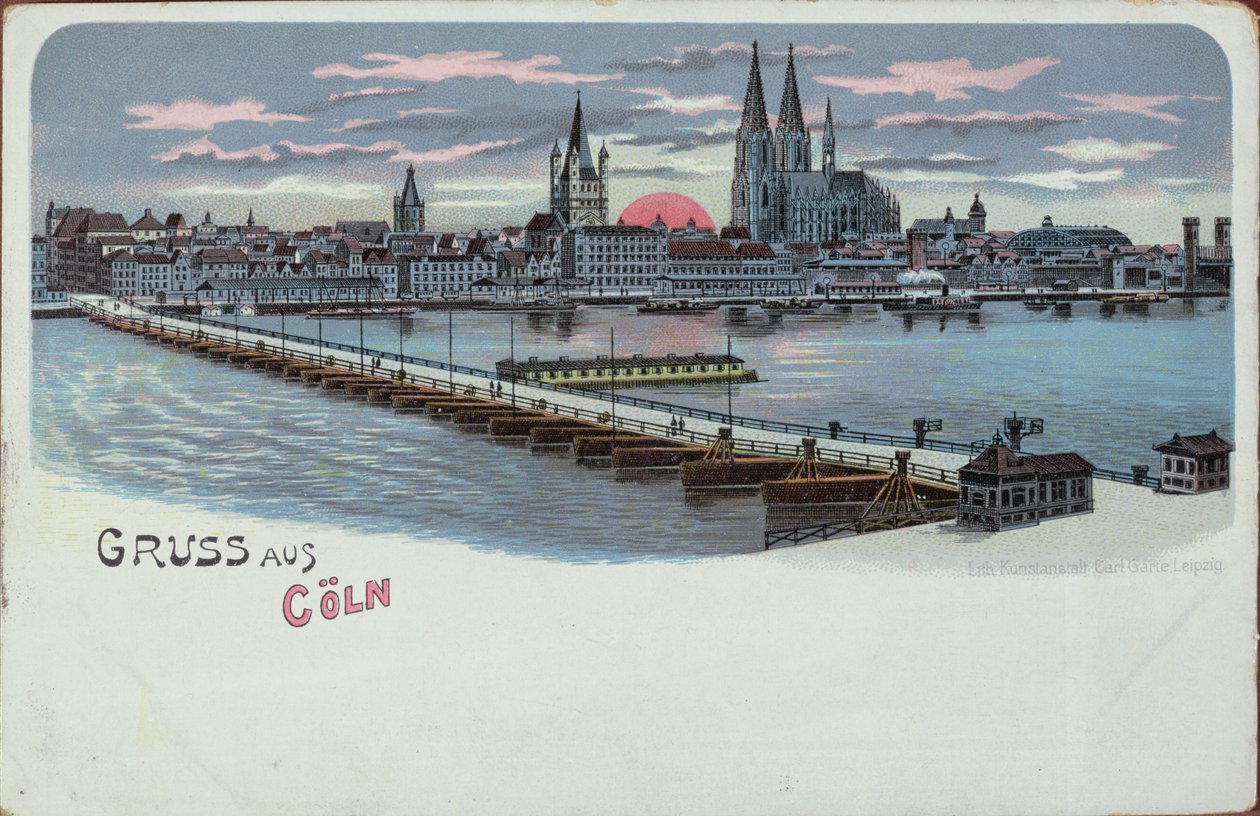 Kartka z pozdrowieniami z Kolonii, sprzed 1900 autorstwa German School
