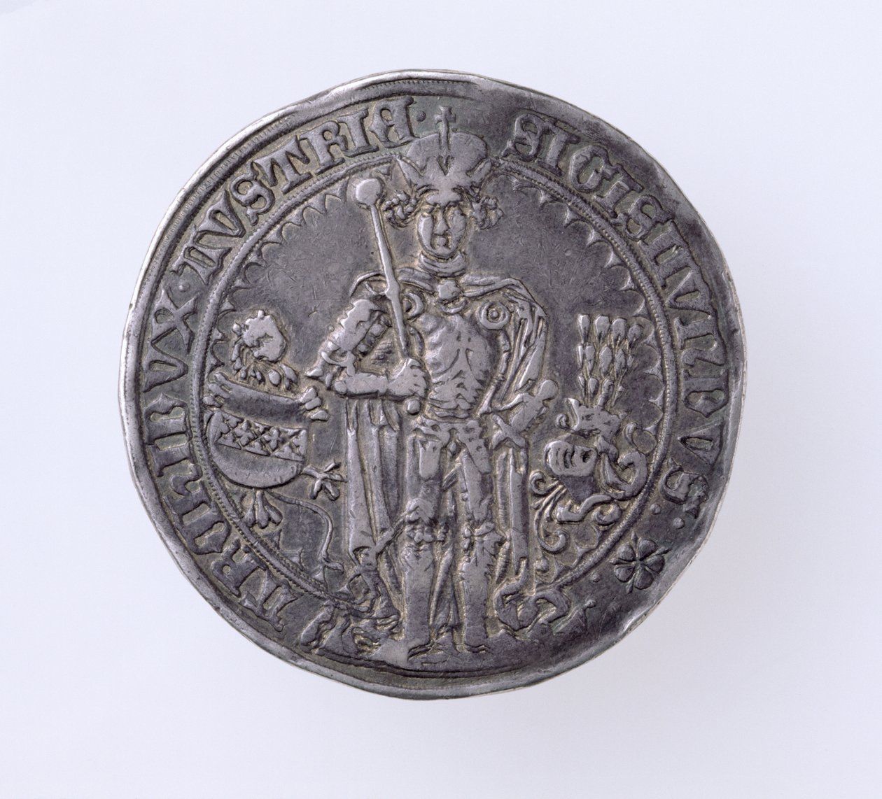 Guildiner (taler) Zygmunta (1439-96) Hrabia Tirol, Hall Mint, 1486 (awers) (srebro) (odwrotność patrz 168059) autorstwa German School
