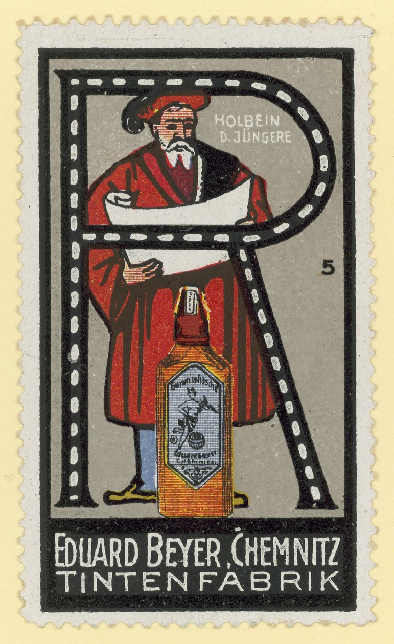 Hans Holbein Młodszy, niemiecki artysta (kolorowa litografia) autorstwa German School