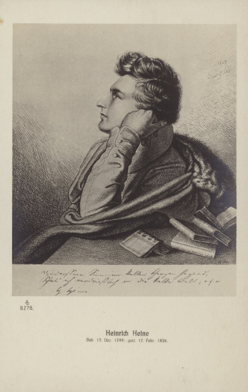 Heinrich Heine (1797-1856), niemiecki poeta (litografia) autorstwa German School