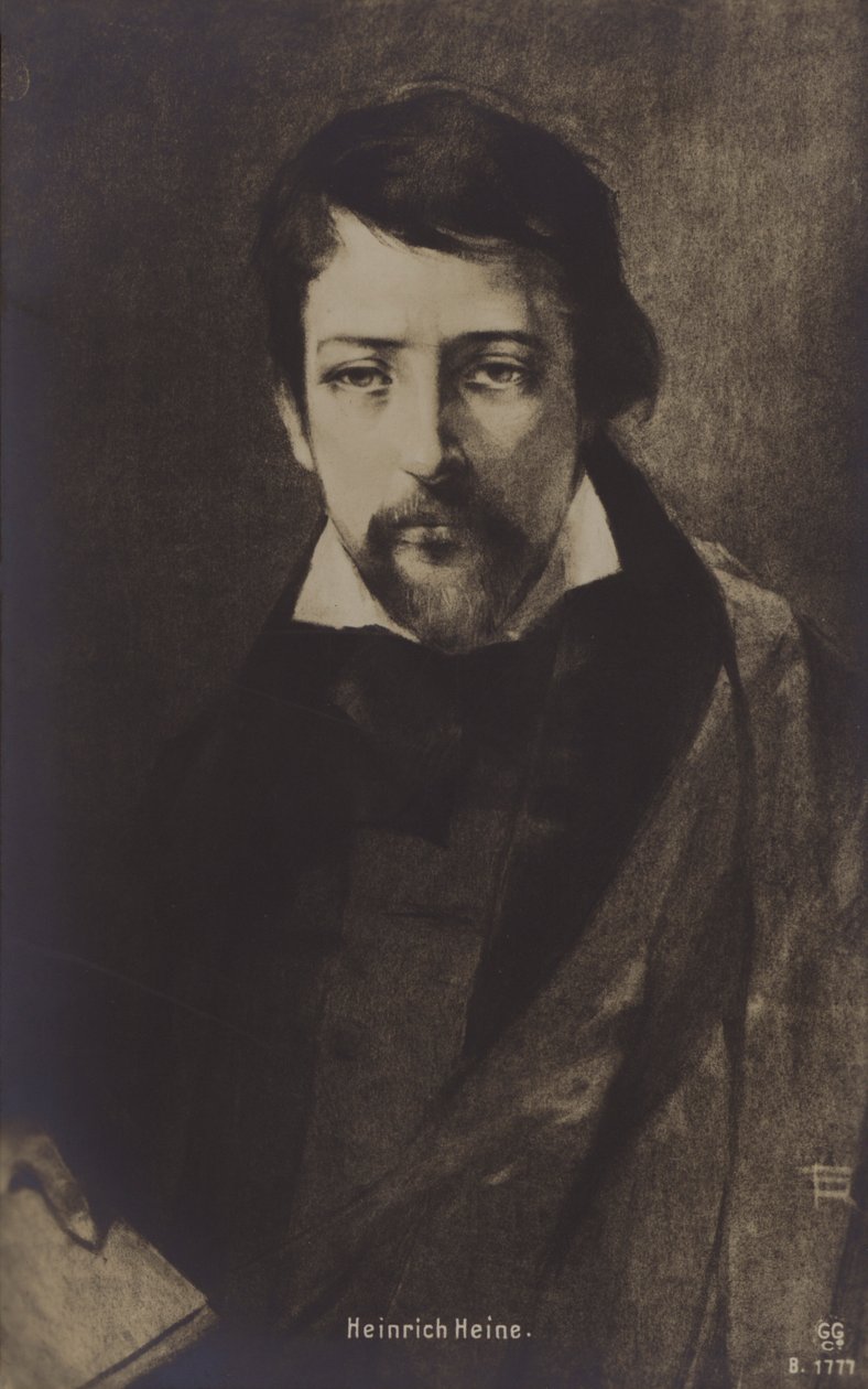 Heinrich Heine, niemiecki poeta. (litho) autorstwa German School