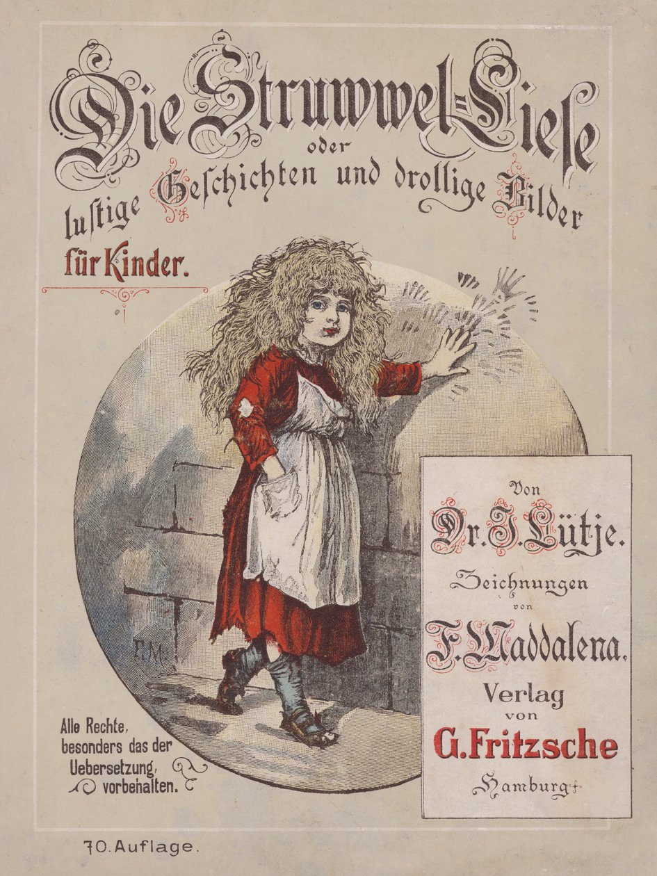 Ilustracja do Die Struwwel-Liese (kolorowa litografia) autorstwa German School
