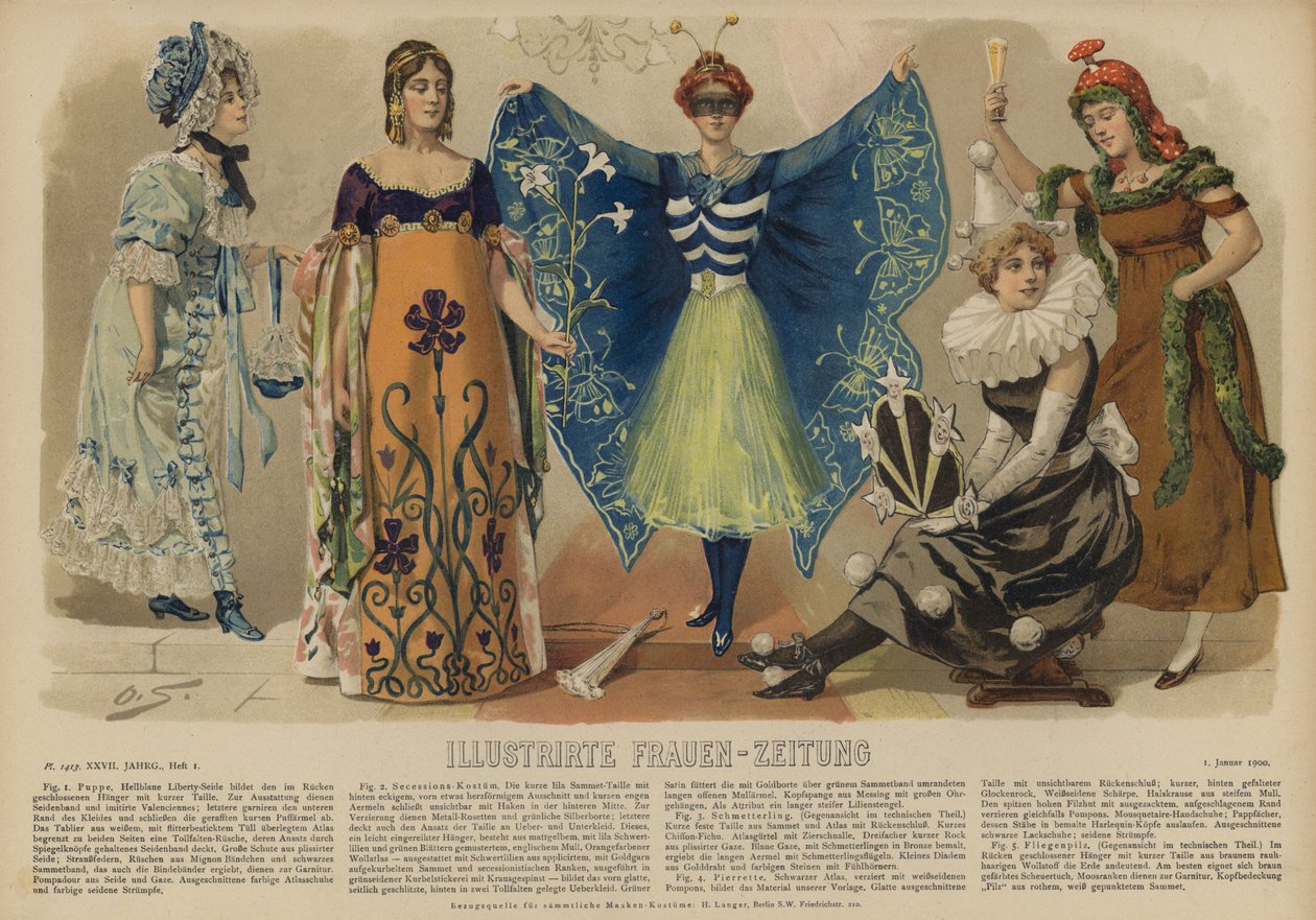 Ilustracja dla Illustrirte Frauen-Zeitung (kolorowa litografia) autorstwa German School