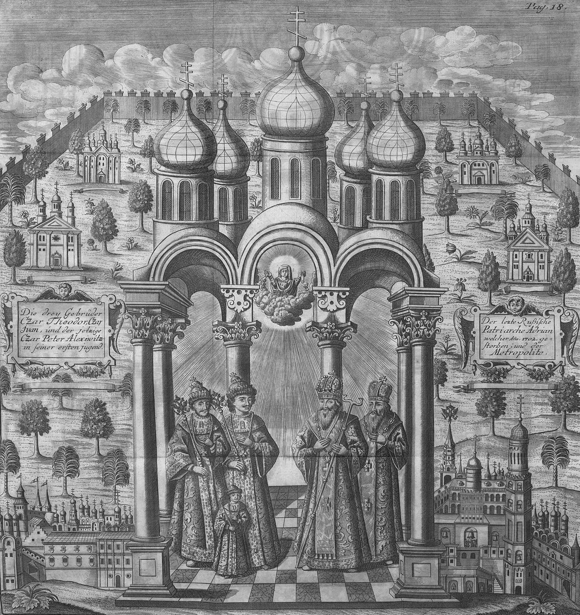 Ilustracja z „Das veraenderte Russland” Friedricha Christiana Webera, 1721 (rycina) autorstwa German School