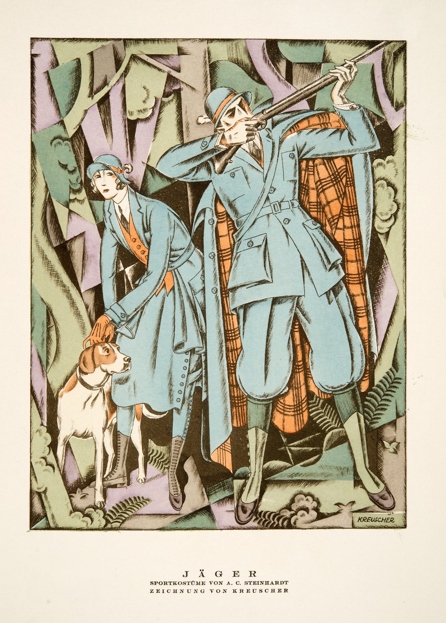 Jäger, stroje sportowe A C Steinhardt, z Styl, wyd. 1922 (odbitka w pochoirze) autorstwa German School