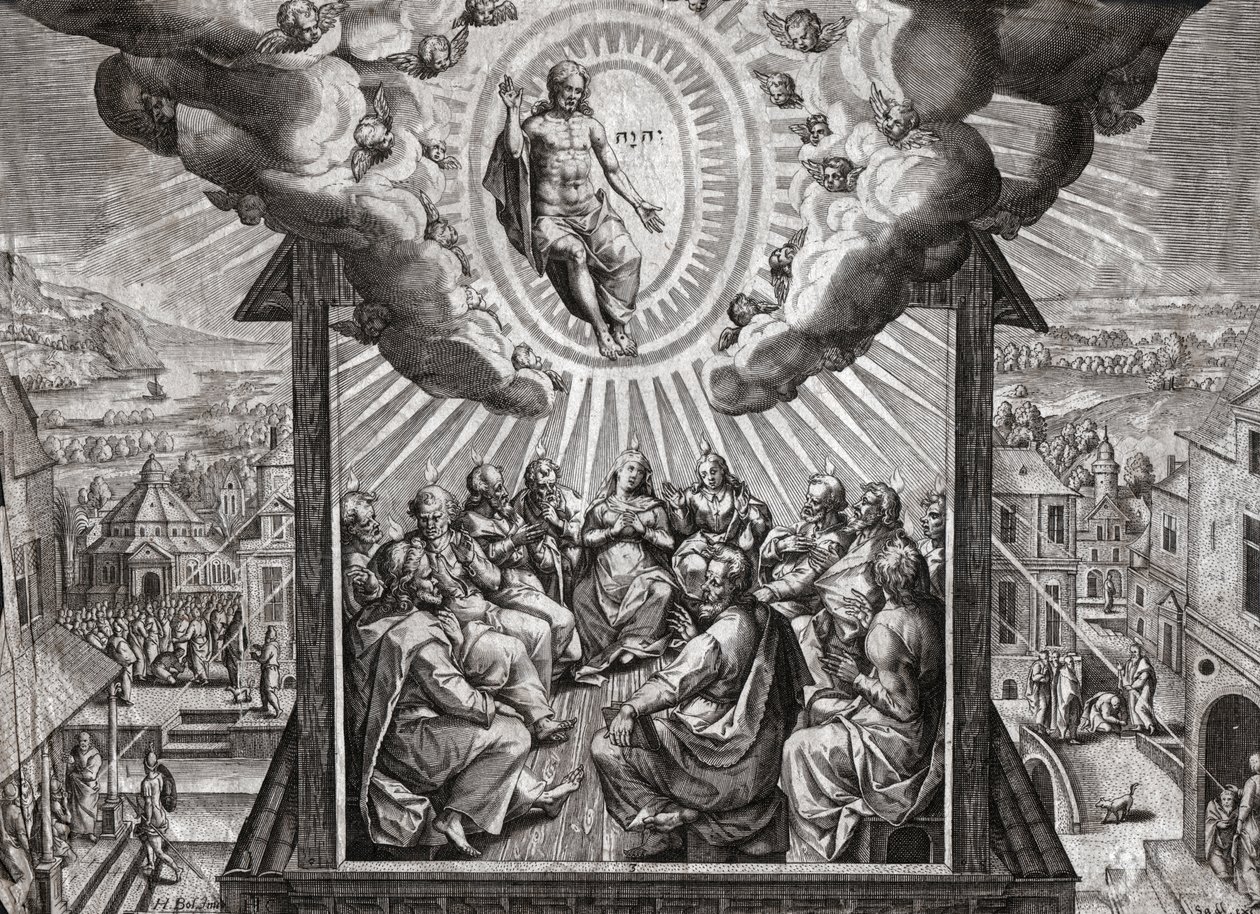 Jezus Chrystus i apostołowie. (rytownictwo autorstwa German School