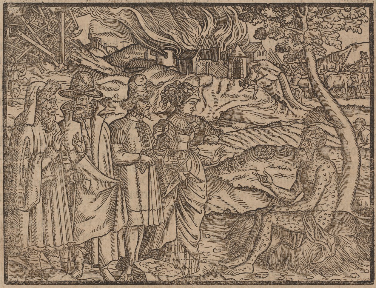 Hioba pokryta wrzodami ok. 1525 (drzewryt) autorstwa German School