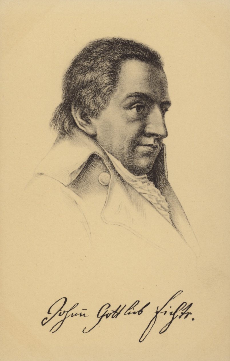Johann Gottlieb Fichte (1762-1814), niemiecki filozof i pisarz (litografia) autorstwa German School