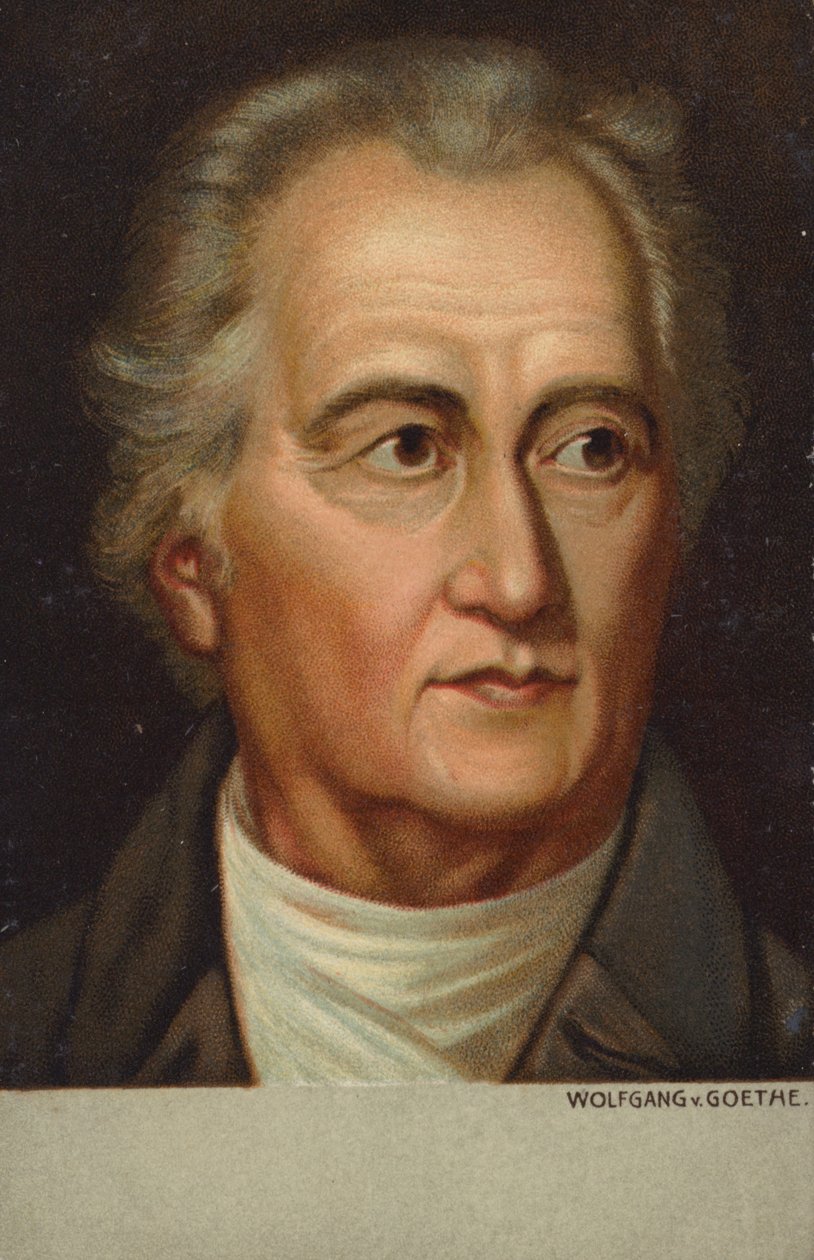 Johann Wolfgang von Goethe (1749-1832), niemiecki poeta, powieściopisarz i dramaturg (chromolitografia) autorstwa German School