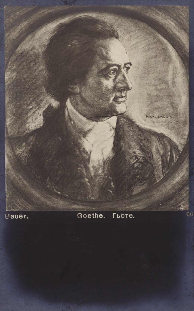 Johann Wolfgang von Goethe (1749-1832), niemiecki poeta, powieściopisarz i dramaturg (litografia) autorstwa German School