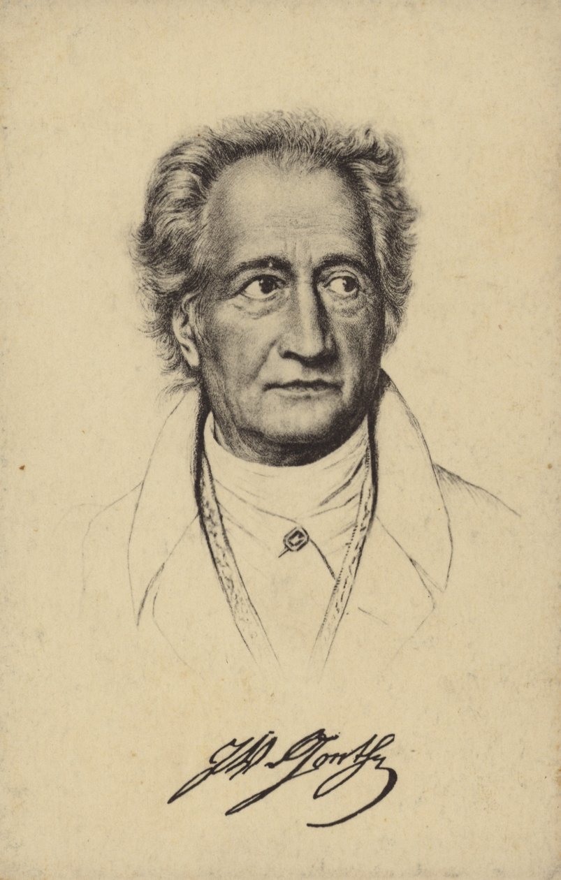 Johann Wolfgang von Goethe (1749-1832), niemiecki poeta, powieściopisarz i dramaturg (litografia) autorstwa German School