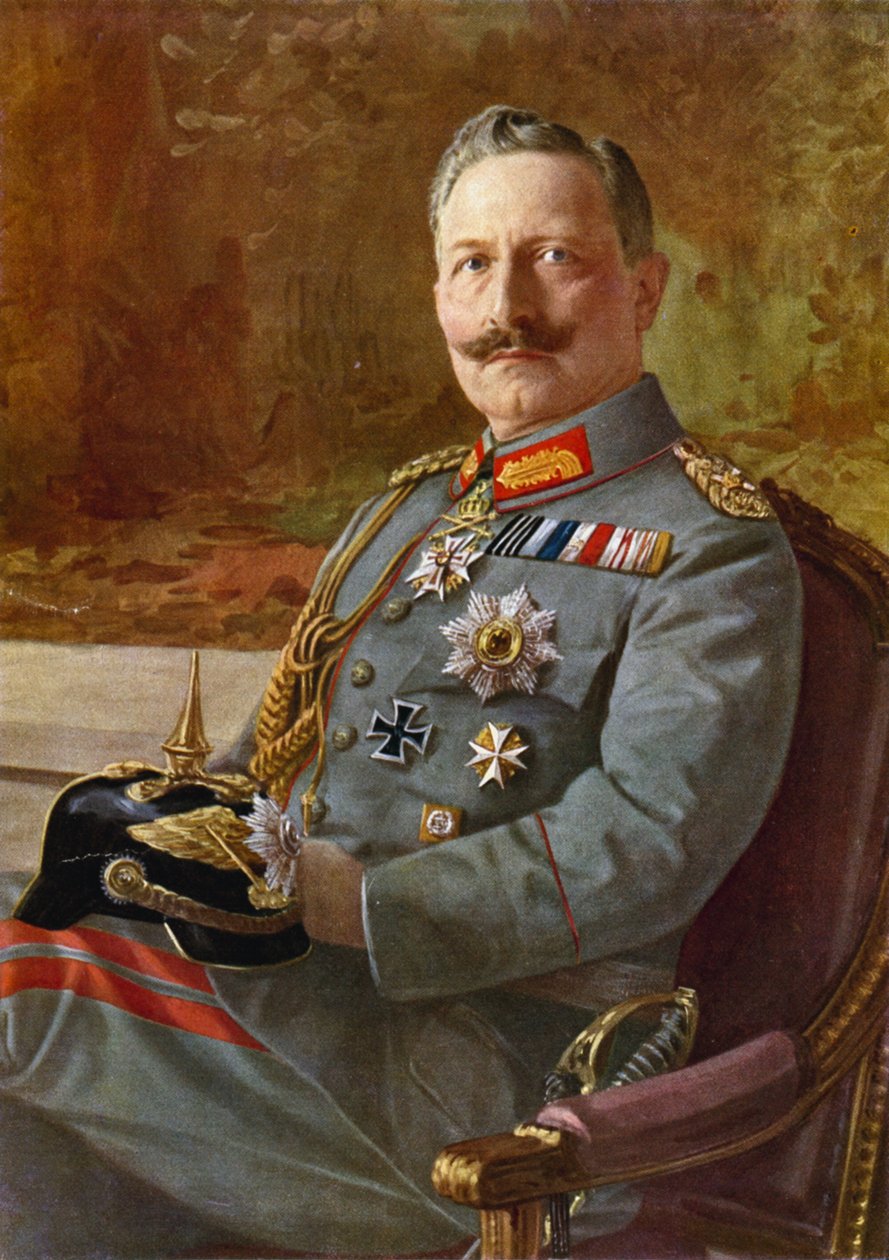 Cesarz Wilhelm II (kolorowa litografia) autorstwa German School