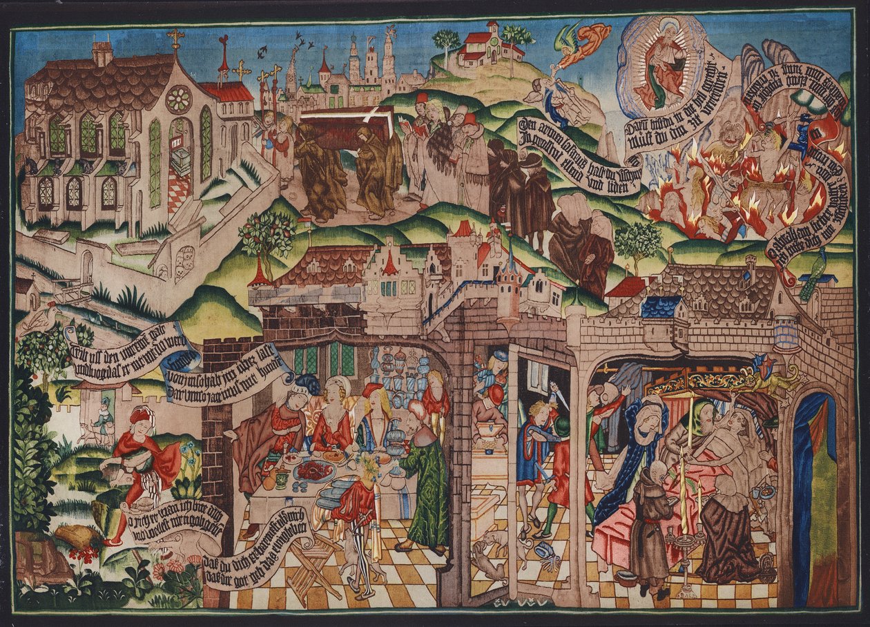 Gobelin Łazarz, Bazylea, ok. 1500 r. (litografia barwna) autorstwa German School