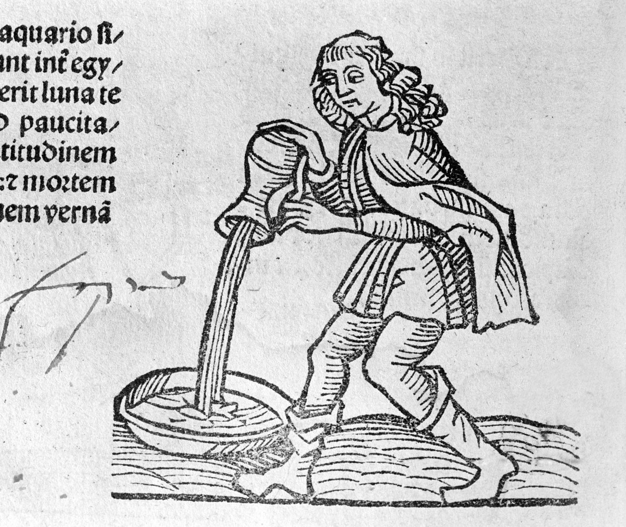 Le Aquarius - w Traktacie Jana Angelo o wielkich związkach lat oraz ich obrotach i doskonałościach. Augsburg, Erhard Ratdolt autorstwa German School