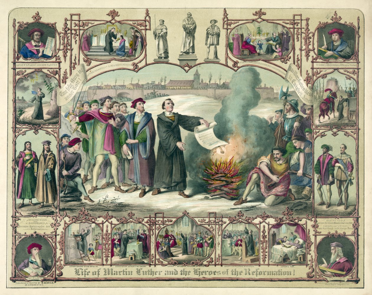 Życie Marcina Lutra i Bohaterowie Reformacji!, wyd. 1874. autorstwa German School